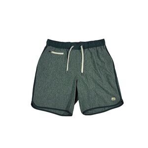 Vuori Banks Short Men's 30x7" Kelp Green Unlined Micro Dot Drawstring Zip Pocket